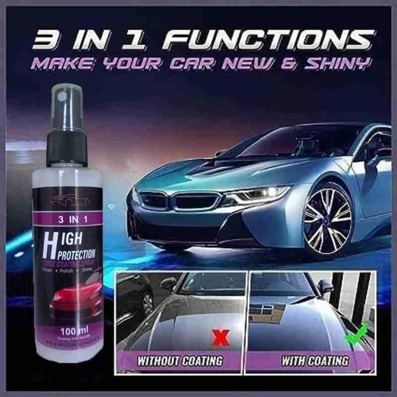 3 in 1 High Protection Quick Car Ceramic Coating Spray - Car Wax Polish - Buy 1 Get 1 Free Today